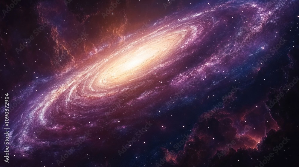 Obraz premium A Spiral Galaxy in Deep Space Showing Vibrant Colors and Stars