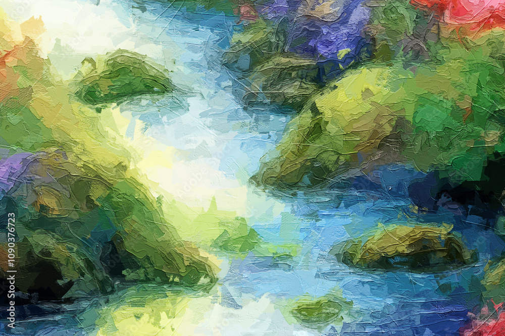 Naklejka premium Oil paintings and various flowers, chrysanthemums, mountains, waters, fruits, birds, butterflies are beautiful