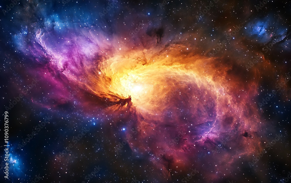 Fototapeta premium Colorful nebula with stars in space.