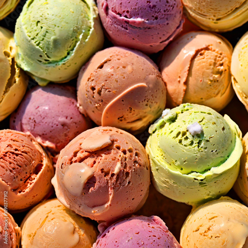 Obraz na płótnie sweet colorful ice cream w salonie