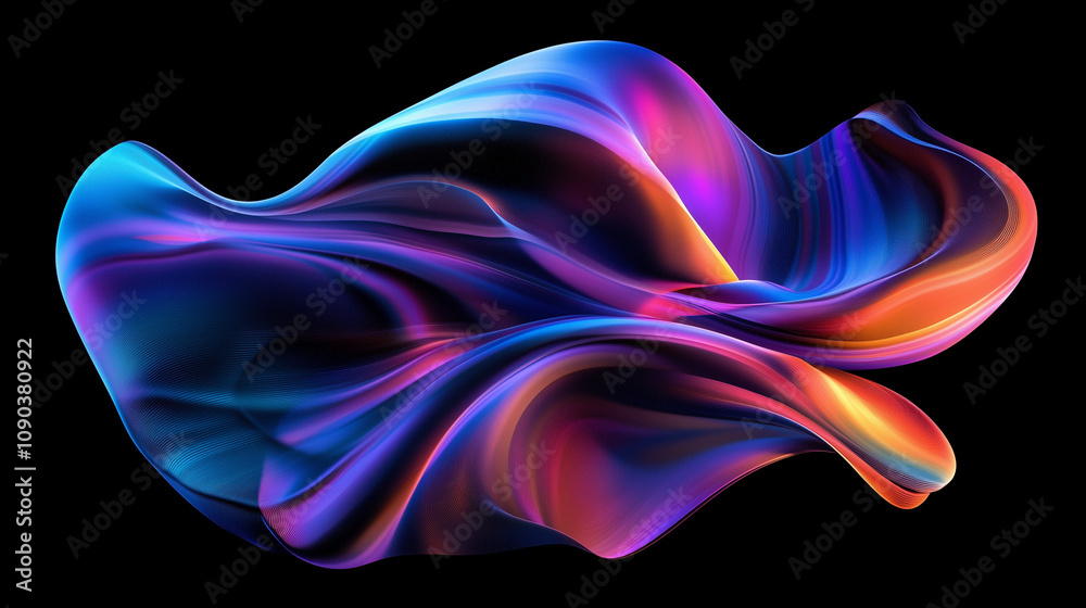 Obraz premium Vibrant Abstract Shapes with Flowing Gradients and Soft Shadows