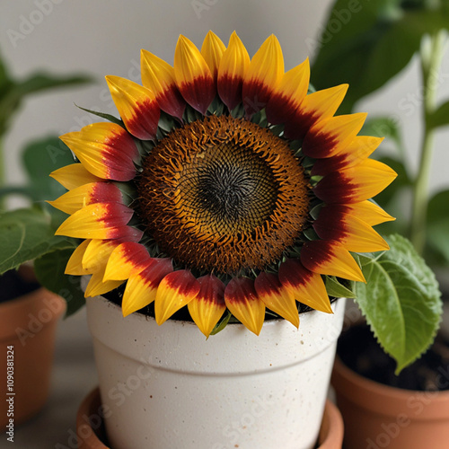 sunflower in a pot