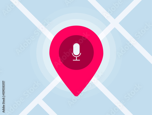 Local voice searches and SEO concept illustration. Voice search in local SEO enhances visibility, optimizes rankings and improves user engagement for businesses targeting nearby customers