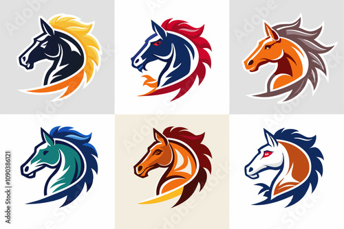 Elegant Horse Logo and Vector Illustration Bundle