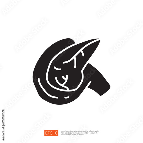 A minimalist illustration of a stylized snail shell, emphasizing curves and simplicity.