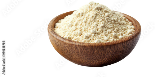 Isolated fresh chickpea flour on transparent background for culinary uses and health benefits