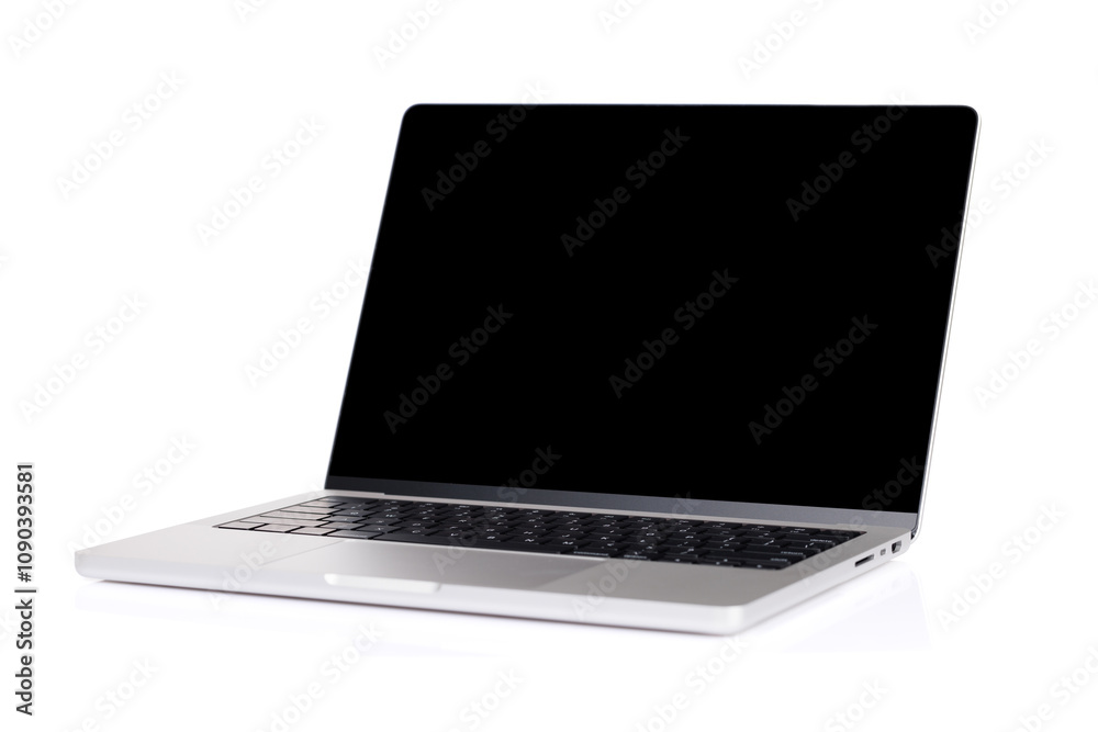 Laptop with a blank screen isolated on a white background Laptop with a blank screen isolated on a white background