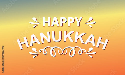 Happy Hanukkah greeting card with symbols of Jewish holiday. Template for banner, flyer, poster, background with vector place for your text. Vector illustration. EPS 10