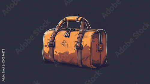 Travel bag logo on isolated background photo