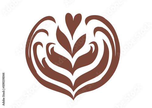 Latte Art pattern, Rosetta Coffee latte art illustration, cappuccino latte art. latte art, rosette latte art pattern, coffee latte illustration. Latte Art Pattern, Latte Art Vector icon
