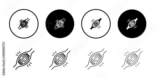 Myalgia icon Thin line illustration set