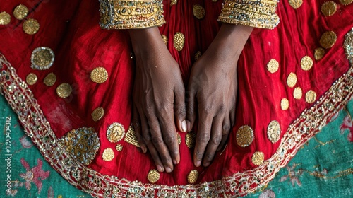 Elegant Traditional Dress with Beautiful Hands Display