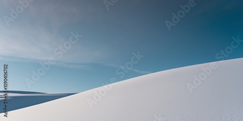 A snowy landscape with a bright blue sky. photo