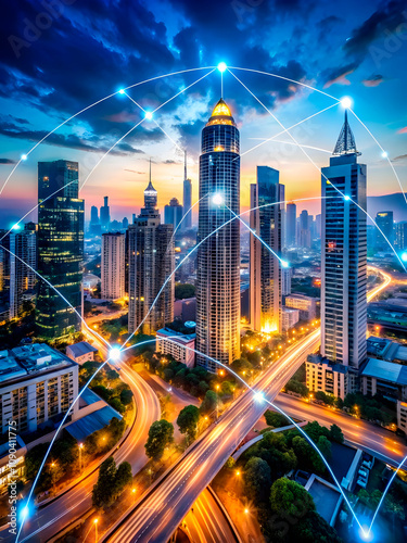 Wallpaper Mural traffic at night Torontodigital.ca