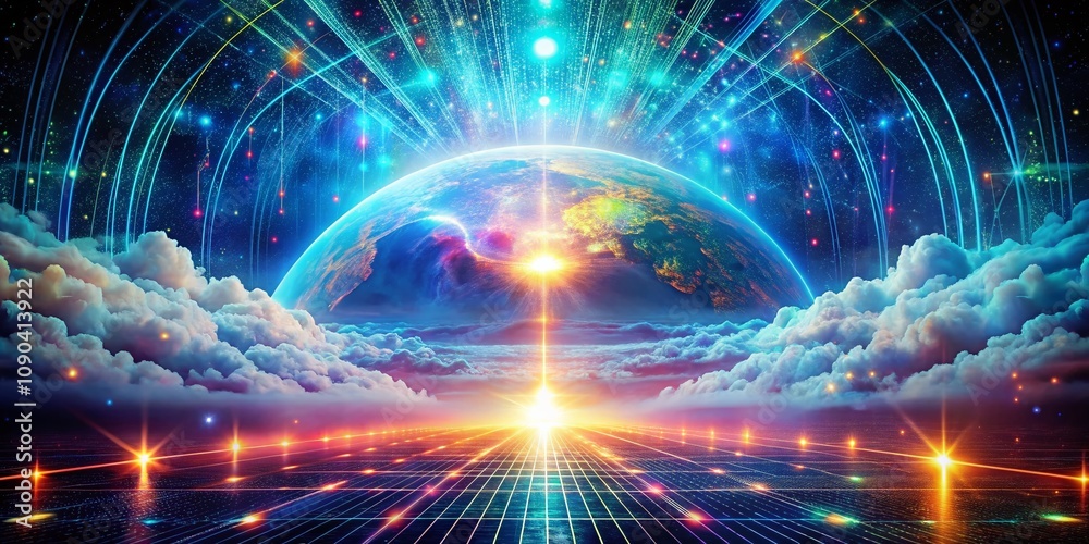 Obraz premium Abstract Cyberspace: Spiritual AI Art - 4:3