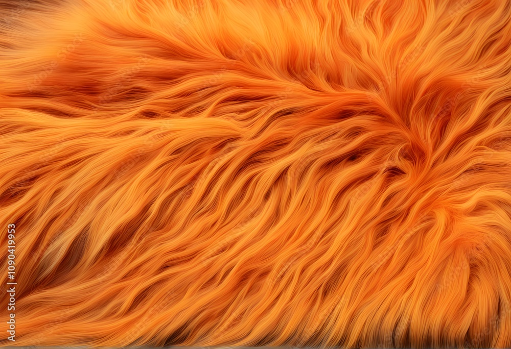 Fototapeta premium Bright orange fur with streaks of yellow evoking a fiery aesthetic, Ai Generated