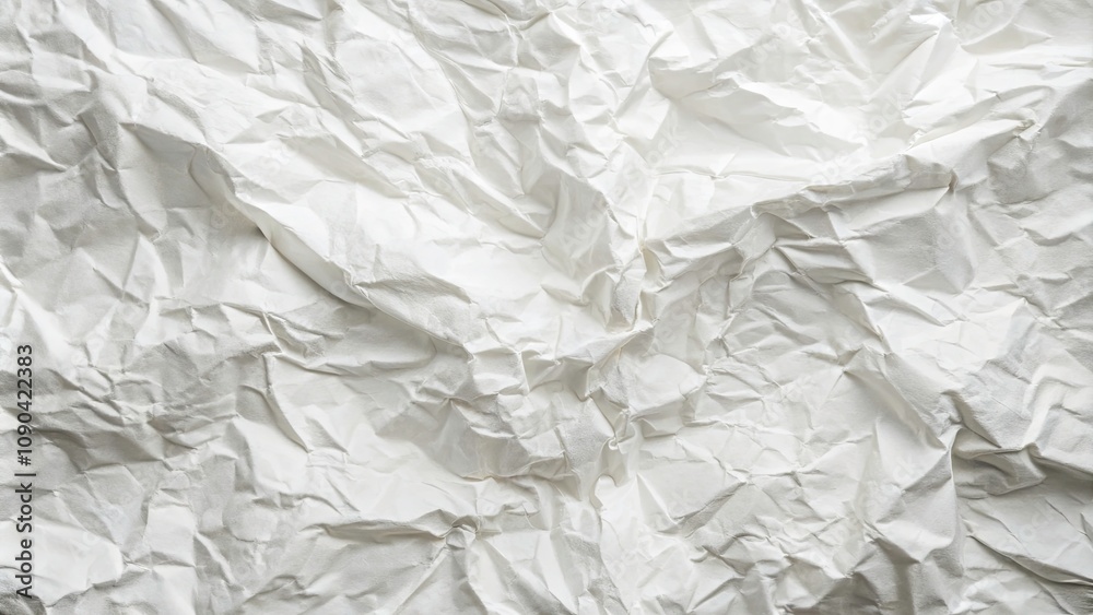 Fototapeta premium Minimalist White Crumpled Paper Background for Creative Projects, Textures, and Abstract Designs