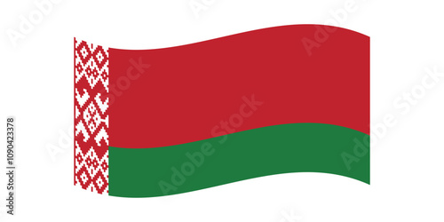 Flag of Belarus. Belarusian national symbol in official colors. Template icon. Abstract vector background.