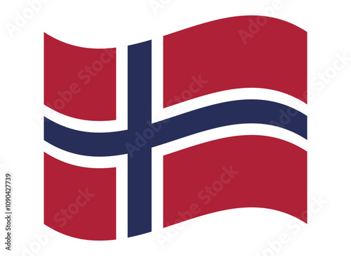 Flag of Norway. Norwegian national symbol in official colors. Template icon. Abstract vector background.