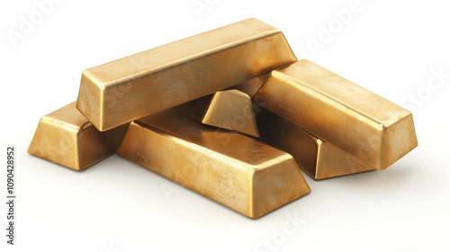 gold bar isolated on white