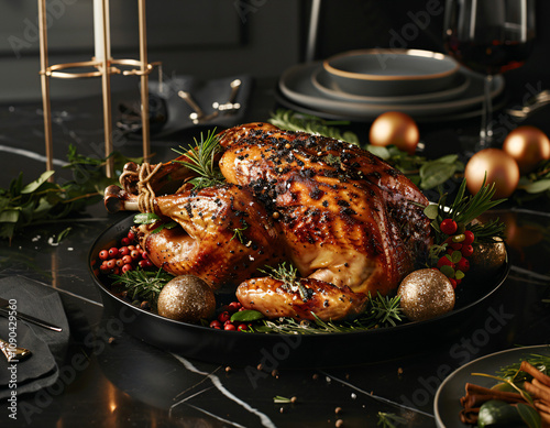 Roasted Turkey Christmas Dinne photo