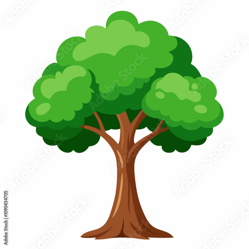 Big tree vector illustration isolated on white background