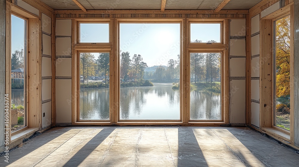 Fototapeta premium Eco-Friendly Home Renovations - Document the process of renovating a home using sustainable materials and energy-efficient technologies.