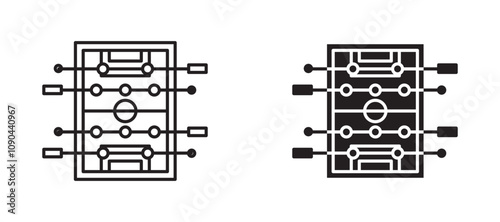 Foosball thin line vector icon.