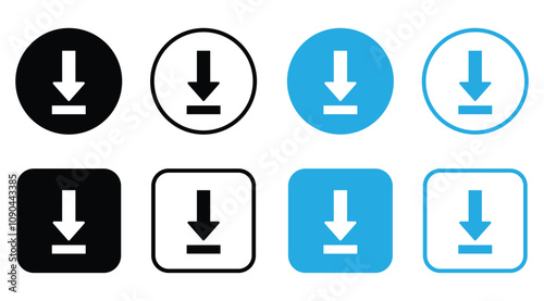 Free Download Download Button Icon collection, vector illustration. - GFXLoad