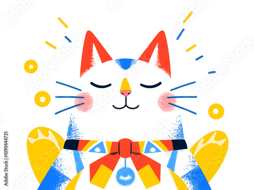  feng shui fortune cat  japan background
