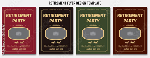 Retirement Flyer Design Template. Retirement Party Invitation Layout, square banner, and a4 poster, Retirement flyer template. Happy retirement party flyer design.