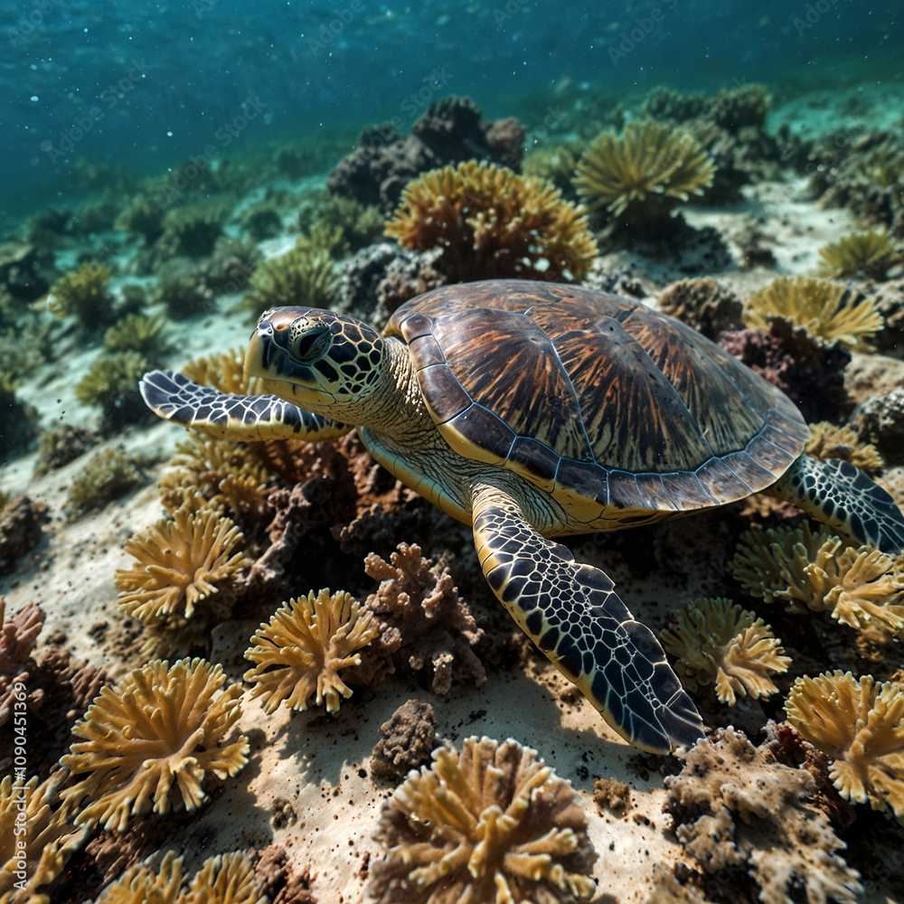 Obraz premium turtles and coral reefs