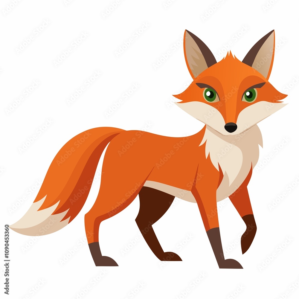 Fototapeta premium A fox stepping slowly