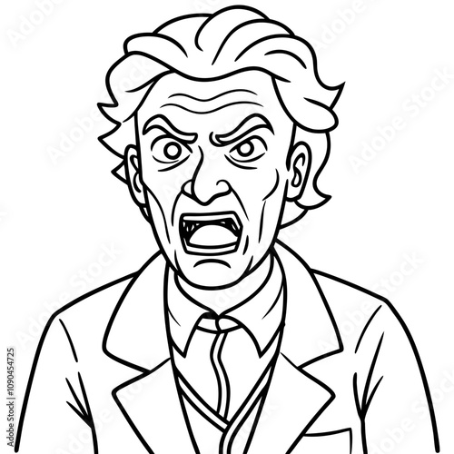 angry male doctor illustration