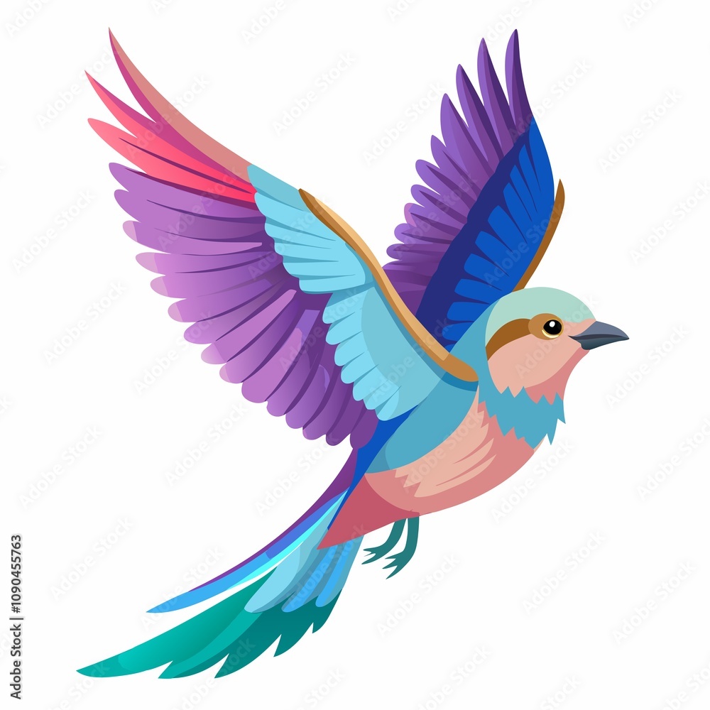 Obraz premium Flying lilac breasted roller