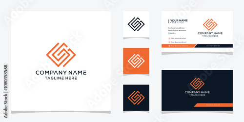 Initial Letter G GS Square Box Logo Design Inspiration