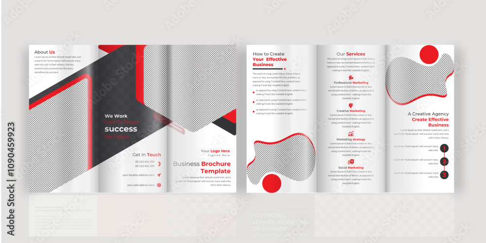 Corporate Creative Professional business trifold brochure template.