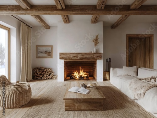 Cozy Rustic Living Room Wit...