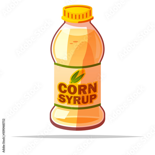 Corn syrup fructose bottle vector isolated illustration