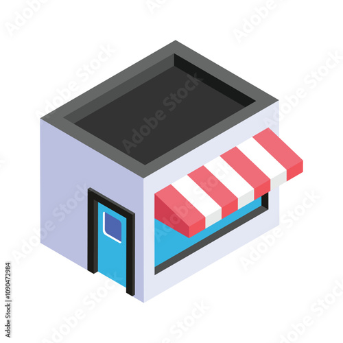Read to use icon of retail store in modern style