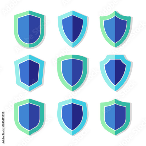 Free Download Shield guard collection vector illustration. - GFXLoad