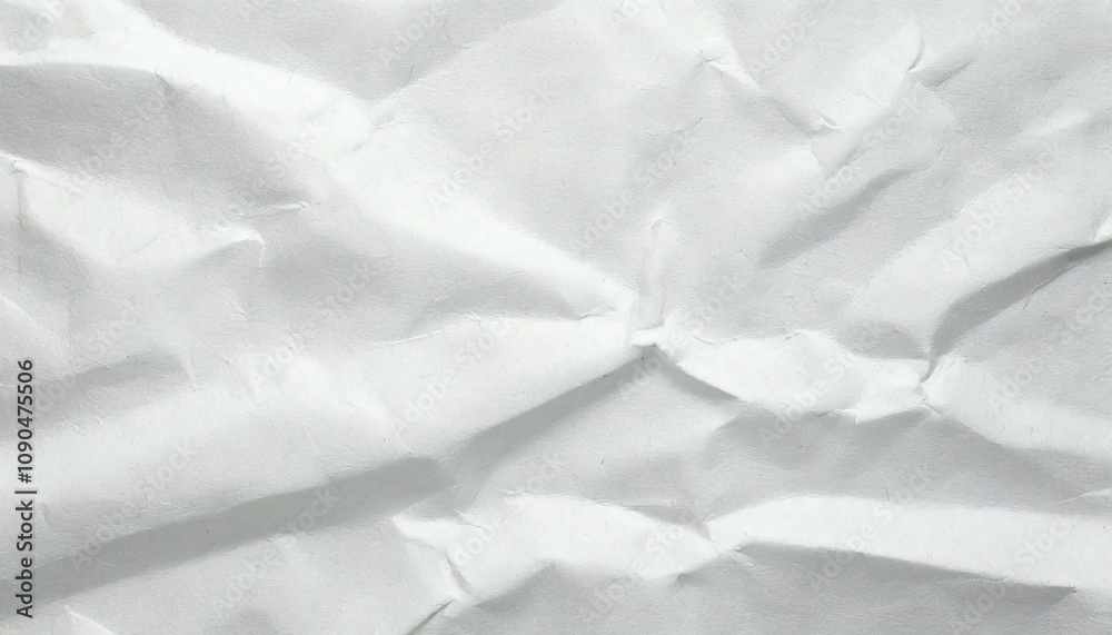 Fototapeta premium Abstract white crumpled and creased recycle paper texture background