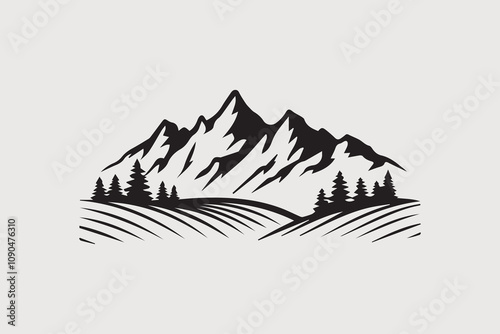 Silhouettes of Mountain Adventure vector