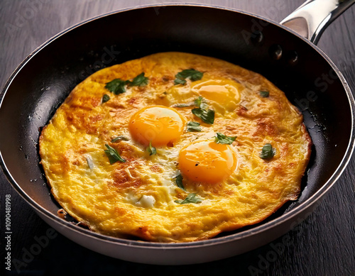 Fried eggs in a frying pan