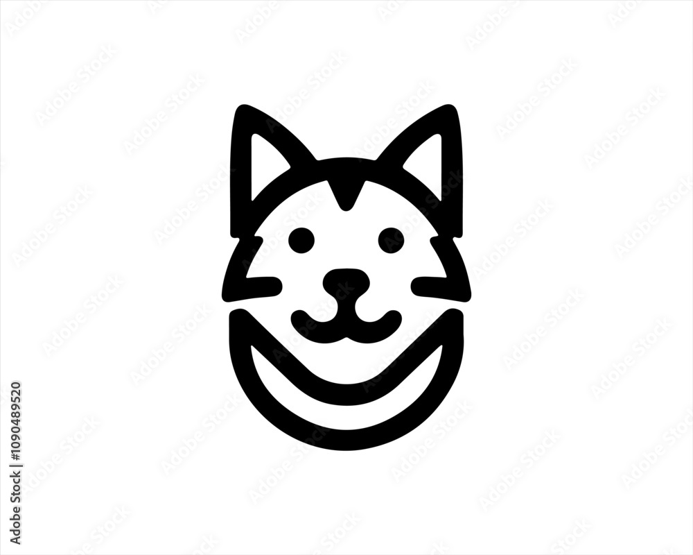 Fototapeta premium Dog logo design vector illustration. Black and white dog logo template