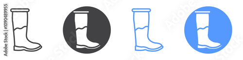 Brisk boots icon flat line symbol set.