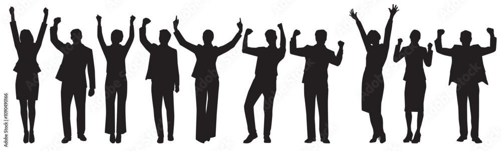 Fototapeta premium set of silhouettes of business people success 