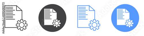 Compile icon flat line symbol set.