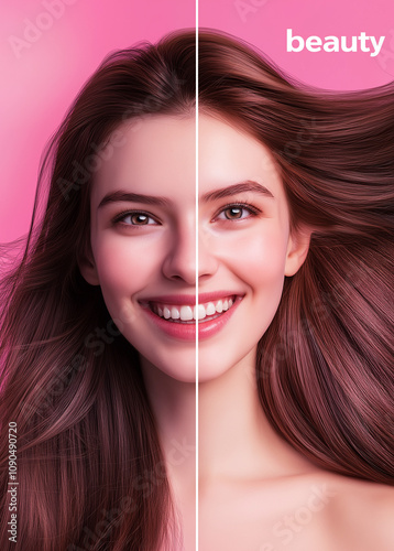 Modern health and beauty website banner for a beauty products company, AI generated photo