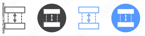 Gap icon flat line symbol set.